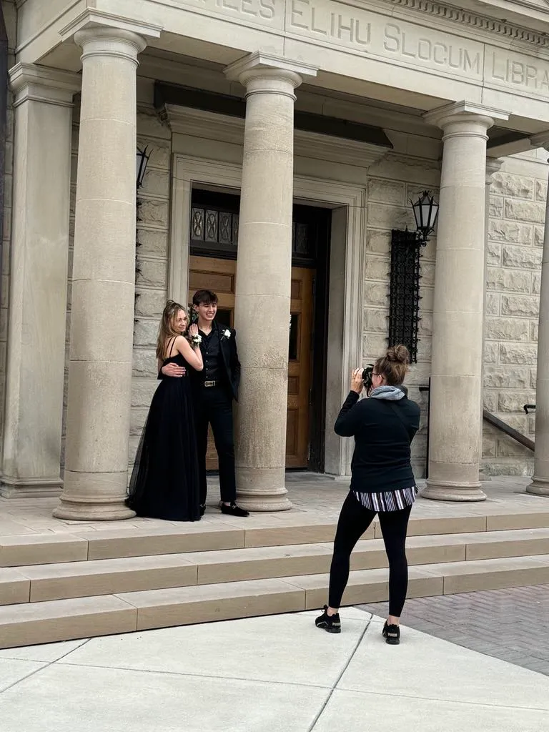 Photographer Betsy at work during professional photo session