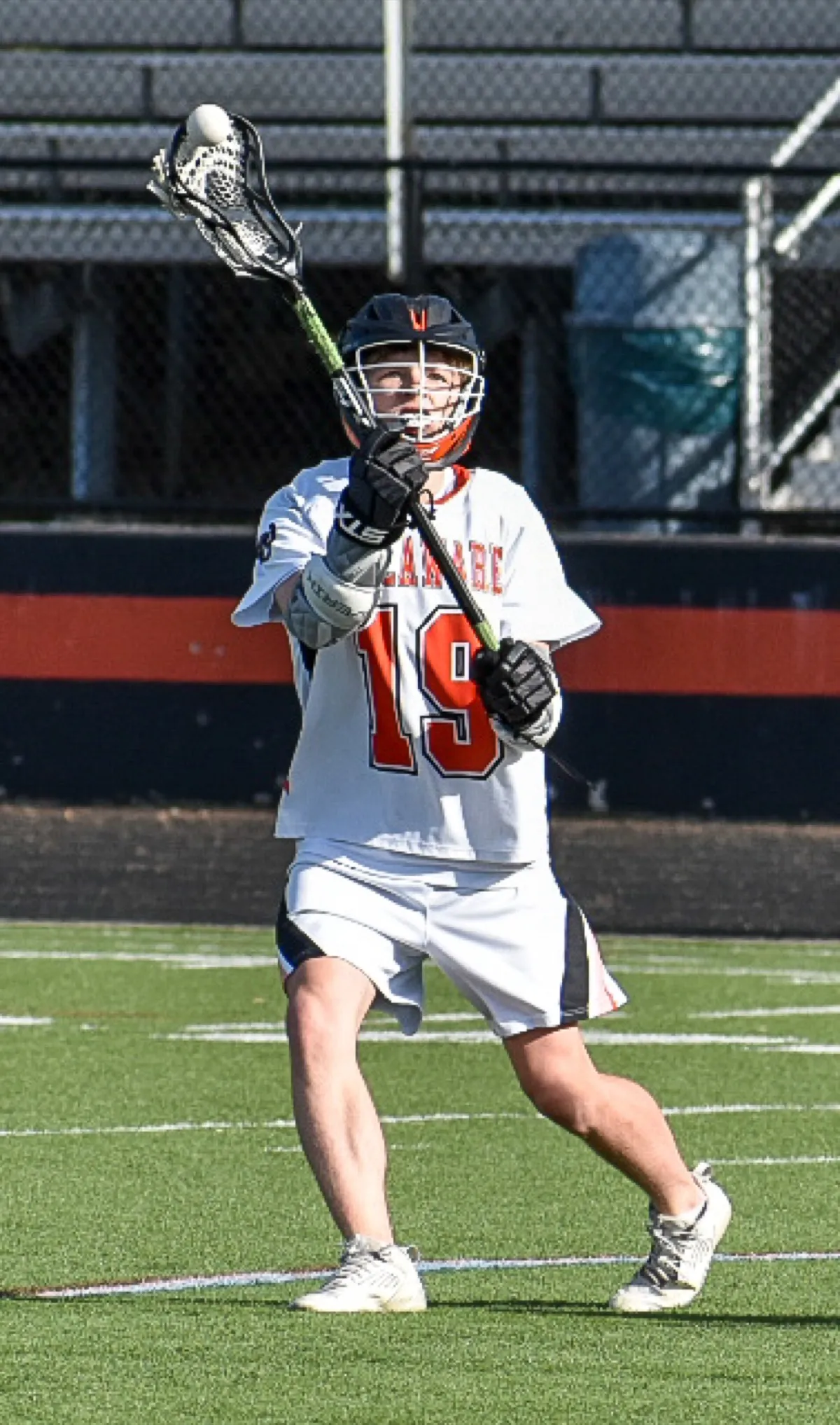 Young athlete in action during youth sports game