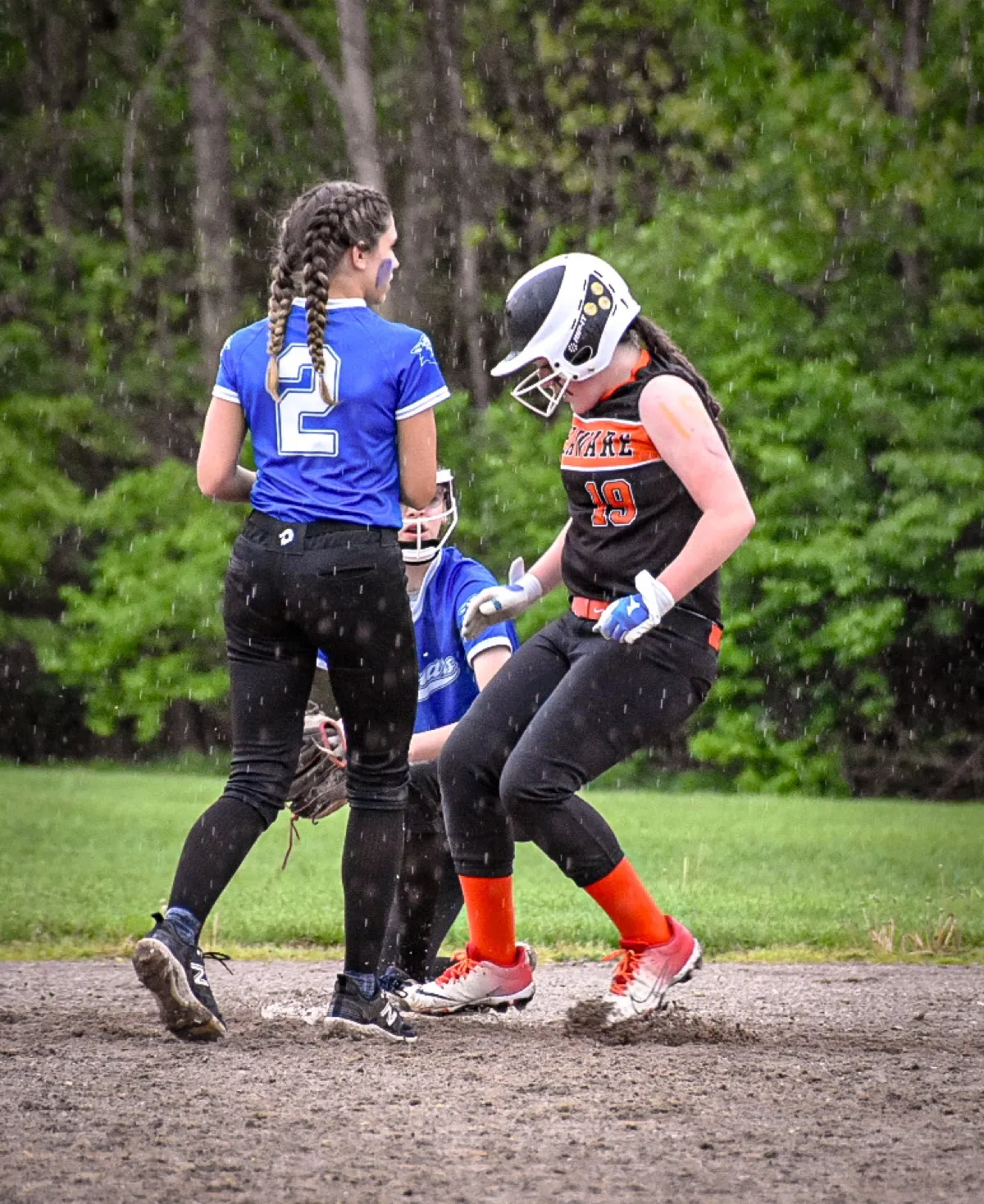 Young athlete in action during youth sports game
