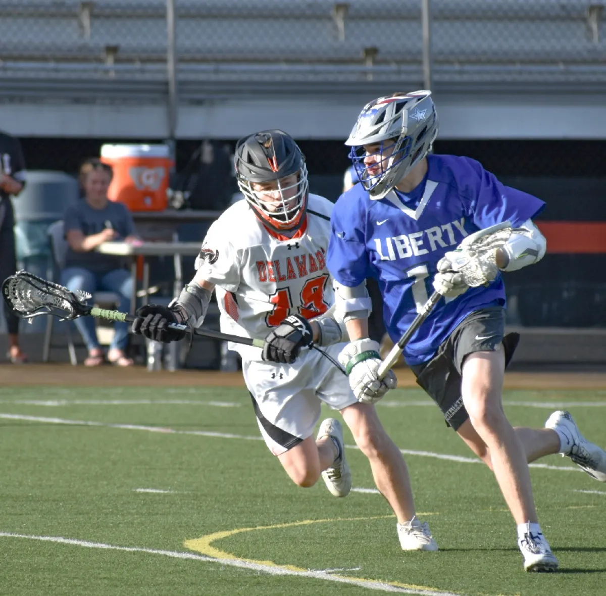 Young athlete in action during youth sports game