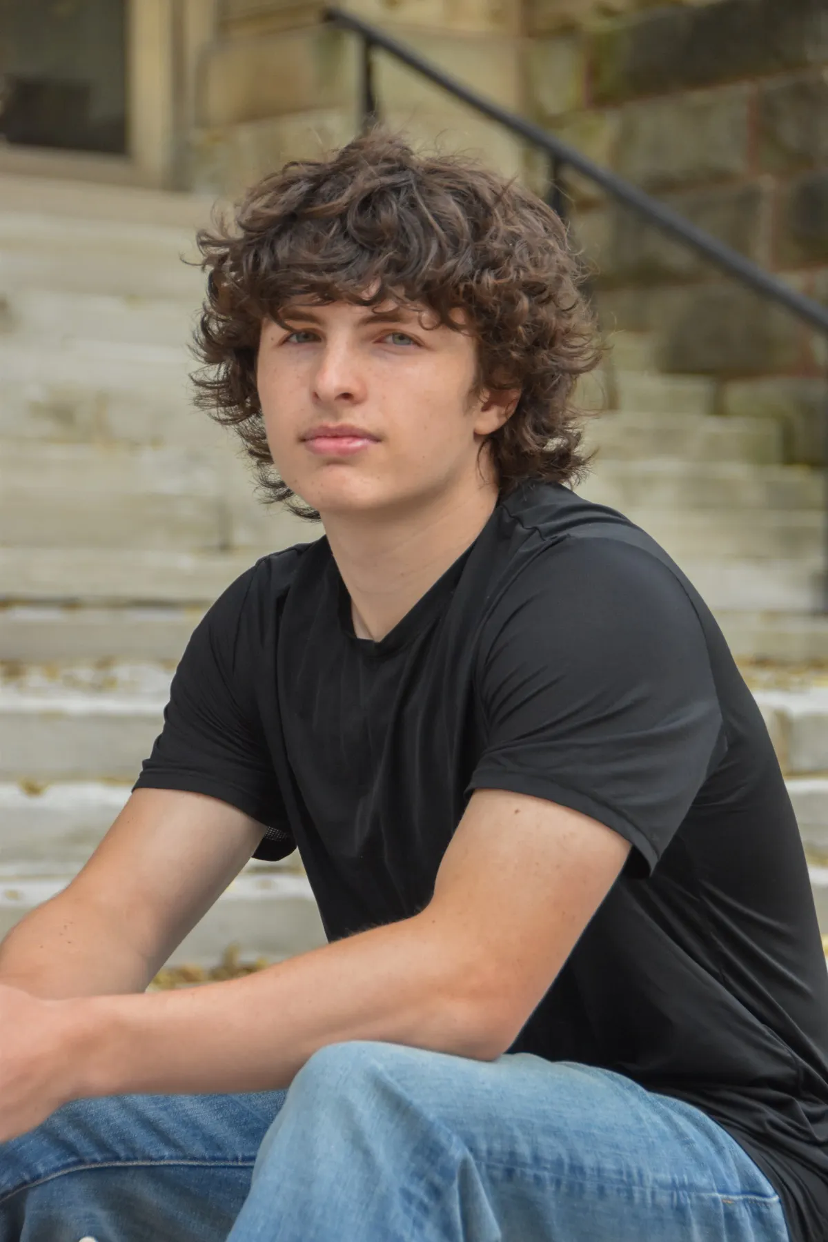 Young athlete in action during youth sports game
